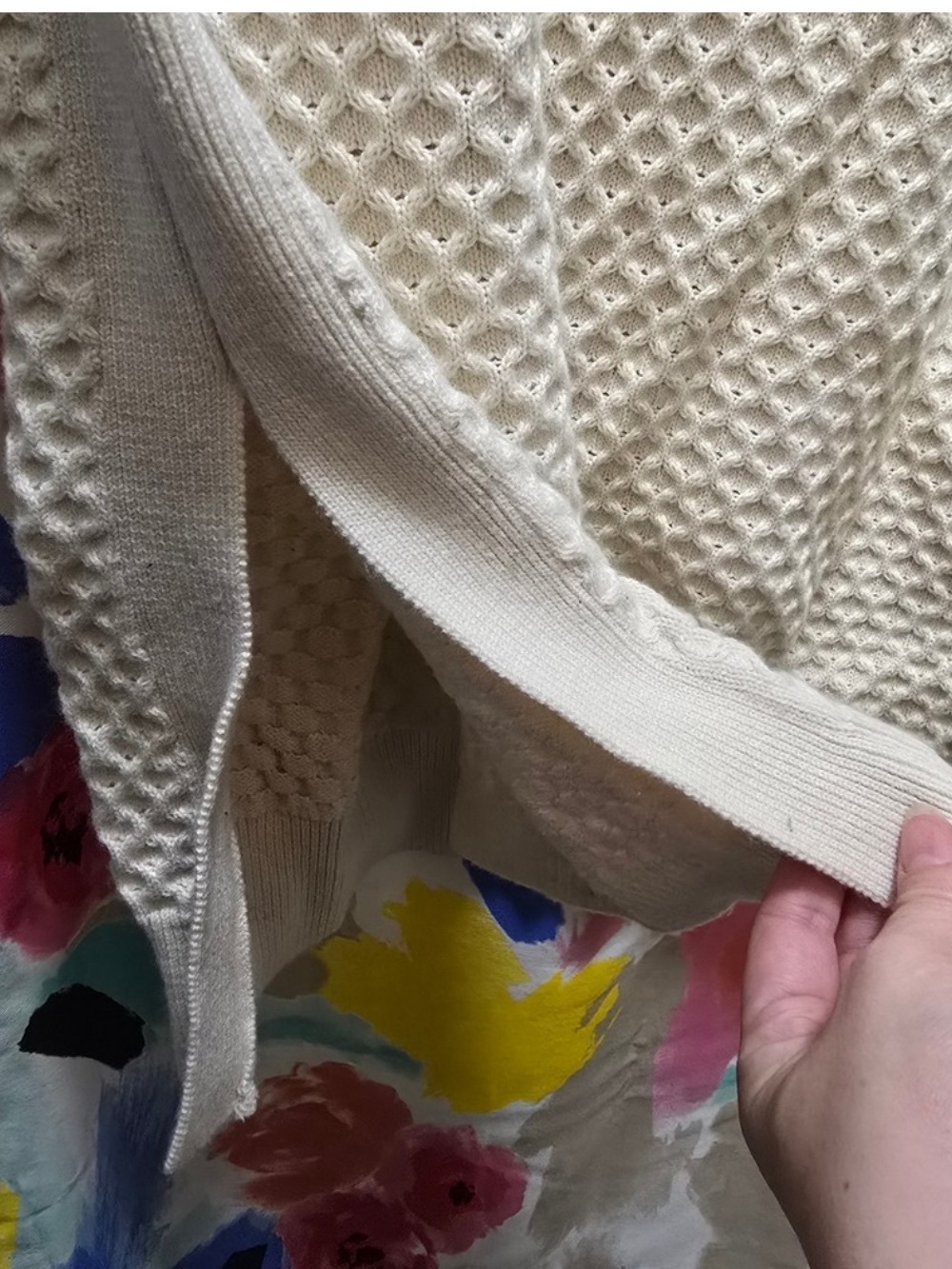 Athleta Women's Cream Knit Long Sleeve Sweater Merino Wool Blend Large - Picture 7 of 13